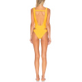 Amarelo desgaste da natação mulheres sexy beach dress one piece amarelo natação desgaste mulheres sexy beach dress one piece